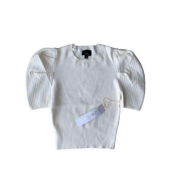 Lumière Puff-Sleeve Ribbed Knit Tee - Picture 5 of 10